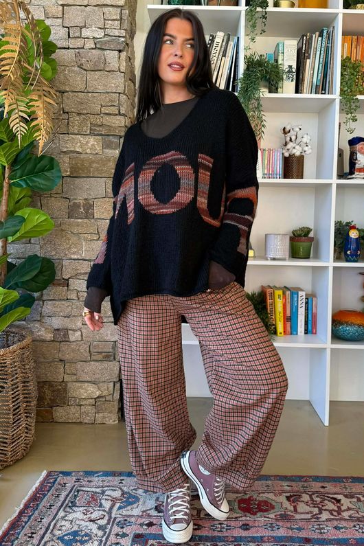 Big Softie Amour Slouch Knit Jumper Black /12=